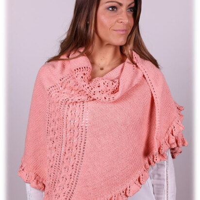 Shawl in Plymouth Yarn Cashmere De Cotone - 2991 - Downloadable PDF