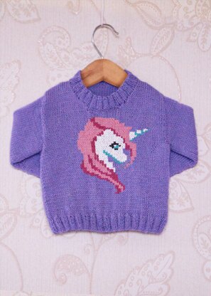 Intarsia - Blossom The Unicorn Chart - Childrens Sweater