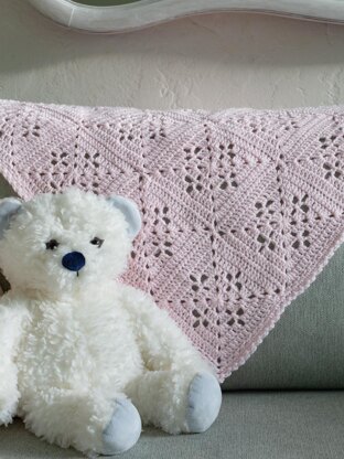 Diamond Filet Motif Crochet Baby Blanket Pattern