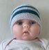 Danny - Babies 4ply striped ridged beanie