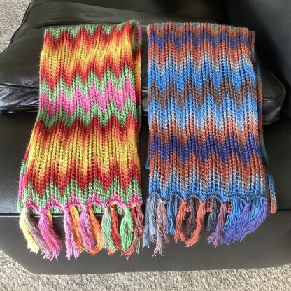 Bargello Scarf Machine Knitted