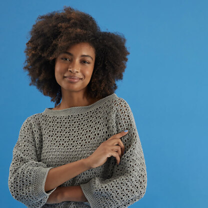 Seaside Sweater - Free Jumper Crochet Pattern for Women in Paintbox Yarns Cotton Mix DK by Paintbox Yarns