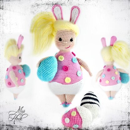 Little Miss Eggcelent, amigurumi doll crochet pattern