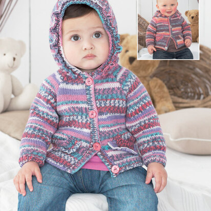 Hooded Cardigans in Sirdar Snuggly Baby Crofter DK - 1486 - Downloadable PDF - knitting pattern