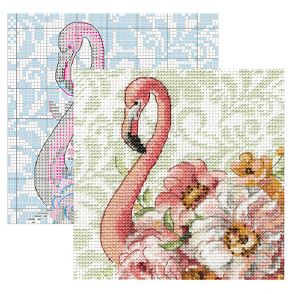 Dimensions Floral Flamingo Counted Cross Stitch Kit - 9in x 12in