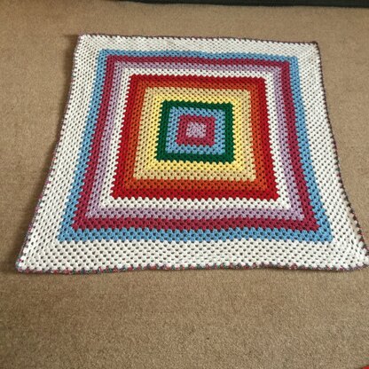 Over The Rainbow Granny Square Blanket