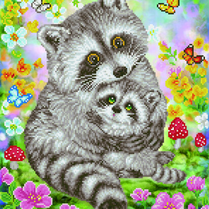 Diamond Dotz Sweet Racoons Diamond Painting Kit