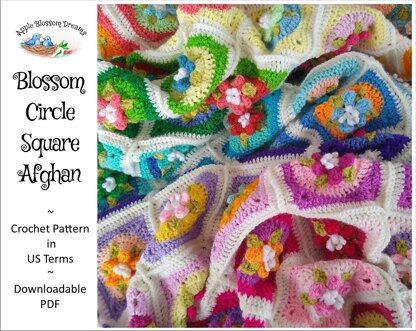 Blossom Circle Square Afghan