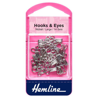 UNIQUE Hook & Eyes - Black, Silver (14 Sets)