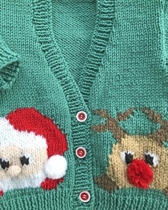 P107 Father Christmas and Rudolph Cardigans
