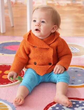 Garter Stitch Hooded Jacket in Bernat Softee Baby Solids