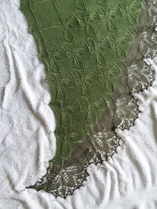 Olive Green Espalier Scarf/Shawl