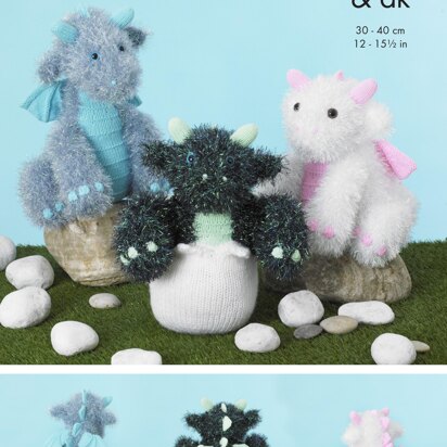 Baby Dragons in King Cole Big Value Chunky, Tinsel Chunky & Big Value Baby DK - 9139 - Downloadable PDF