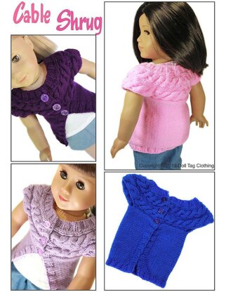 Cable Shrug for 18 inch Dolls