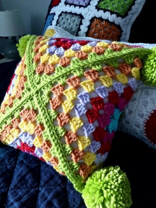 Sideways Granny Square Pillow