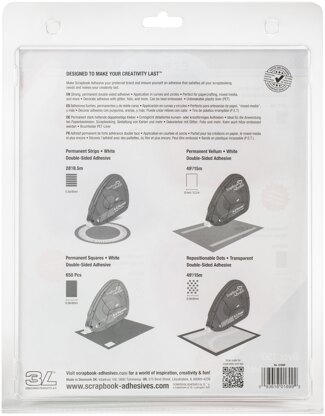 3L Scrapbook Adhesives E-Z Runner Value Pack 4/Pkg - Strips, Vellum, Squares & Dots