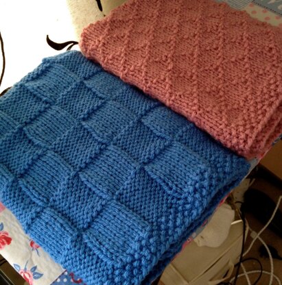 Easy Basket Weave Blanket, Knitting Pattern