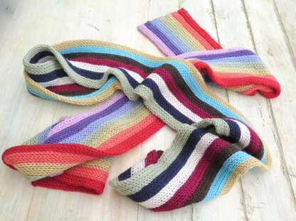 Vertical Stripe Scarves "The End of the Rainbow"