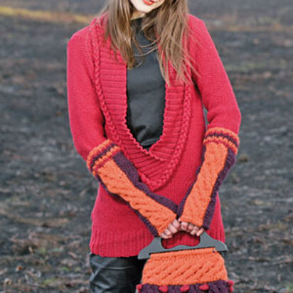 Angelina Bag and Armwarmers in Adriafil Mirtillo - Downloadable PDF