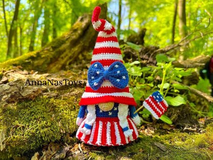 USA Patriotic American Gnome_girl