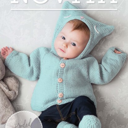 Hooded Baby Cardigan in Novita Baby Wool  - 34 - Downloadable PDF