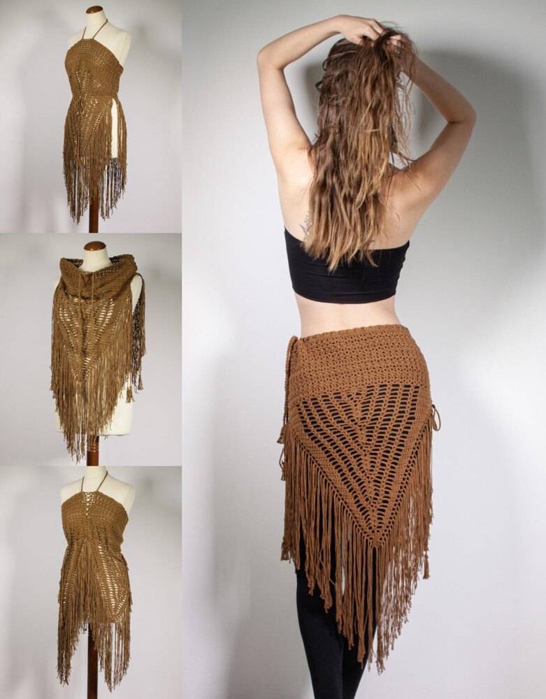 Wild Thing Multi Way Fringe Skirt Crochet pattern by Maana Crafts LoveCrafts