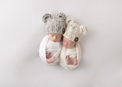 Birthday Bear Ears Hat Child Winter Toque Chunky Wool