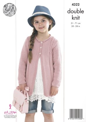 Girls’ Coats in King Cole Bamboo Cotton DK - 4322 - Downloadable PDF