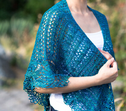 Hadria Shawl in SweetGeorgia Merino Silk Fine - Downloadable PDF