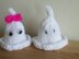 Cute Glowing Ghosts Halloween Ferrero or LED tealight cover DK knitting pattern easy 30mins knit