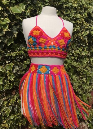 Multi Top and Skirt - Block Party
