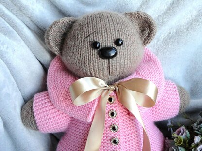 Knitting Pattern Teddy Bear Knitted Bear Knitted Toy Knitted Animals Pattern