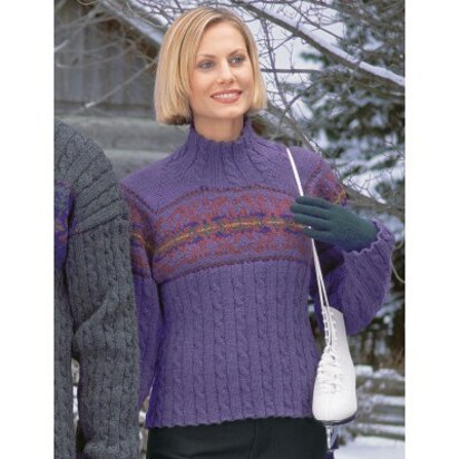 Ladies Cable & Snowflake in Patons Classic Wool Worsted
