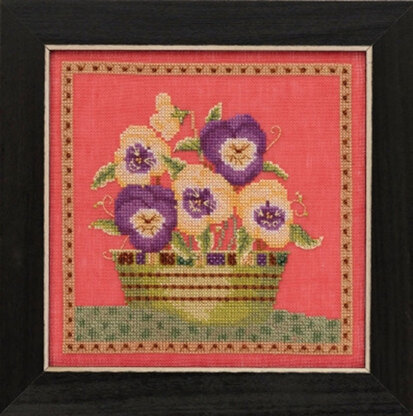 Mill Hill Blooms and Blossoms - Pansies - 7in x 7in