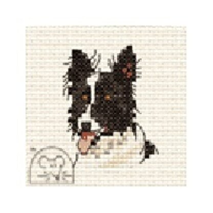 Mouseloft Paw Prints Border Collie Cross Stitch Kit - 64mm