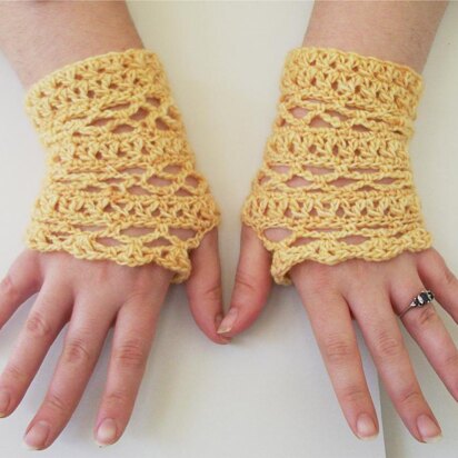 Mesh lace and split dc Fingerless gloves