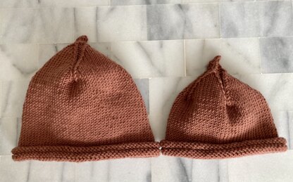 Little and large pixie hats
