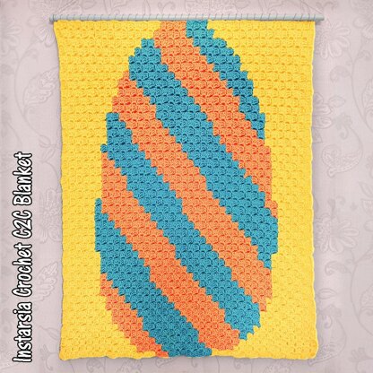 Instarsia - Egg of Diagonal Stripes - Chart Only