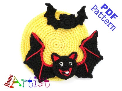 Bat + Moom Halloween Applique