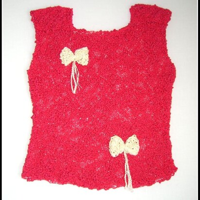 Lacy Top with Bows (allsquareknits)