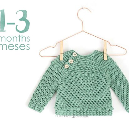 Size 1-3 months – Prehistoric Sweater/Bodice