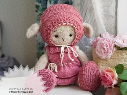 Knitting Pattern - Toy clothes - Outfit Pinky for bunny, lamb, doll