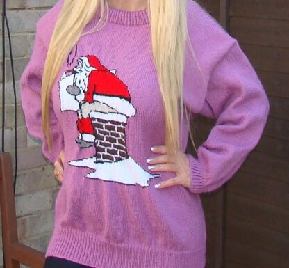 Christmas Santa Sitting On Chimney Jumper