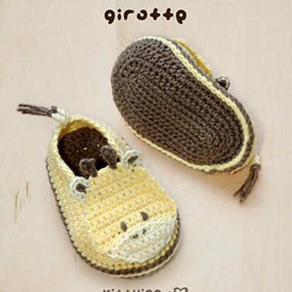 Giraffe crochet baby shoes pattern digital download - Woodlands animal slip on slippers moccasin socks baby booties crochet pattern loafers