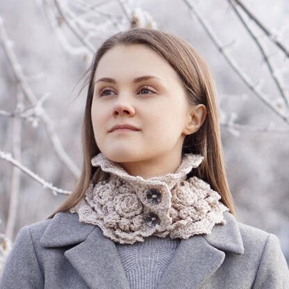 Elegant Rose Neck Warmer Scarf