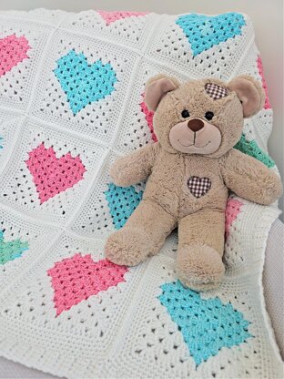Crochet Heart Quilt