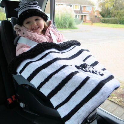 Zebra Car Seat/Pushchair Blanket, Hat & Toy