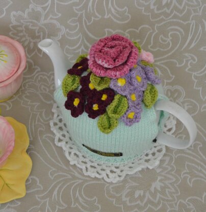 Violets & a Rose Tea Cosy