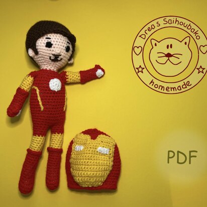 Iron Hero amigurumi doll