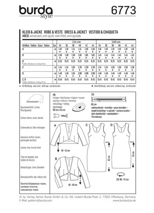 Burda Coordinates, Trousersuits, Suits Sewing Pattern B6773 - Paper Pattern, Size 8-18
